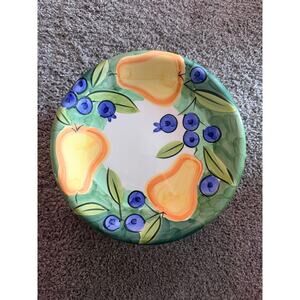 Vintage Bob Mackie Dinner Plate Set of 8 Pears Ceramic